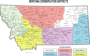 Map of Montana Conservation Districts